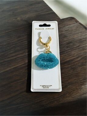 Blue Lip Crystal Bag Charm